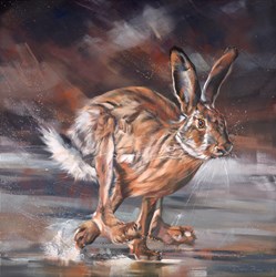 On Frozen Pond by Debbie Boon - Original Painting on Box Canvas sized 39x39 inches. Available from Whitewall Galleries
