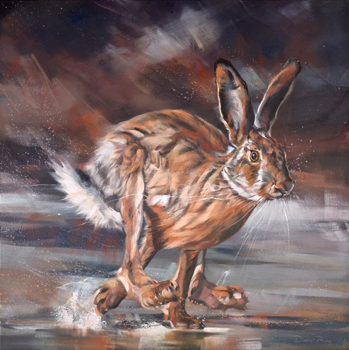 On Frozen Pond by Debbie Boon - Original Painting on Box Canvas